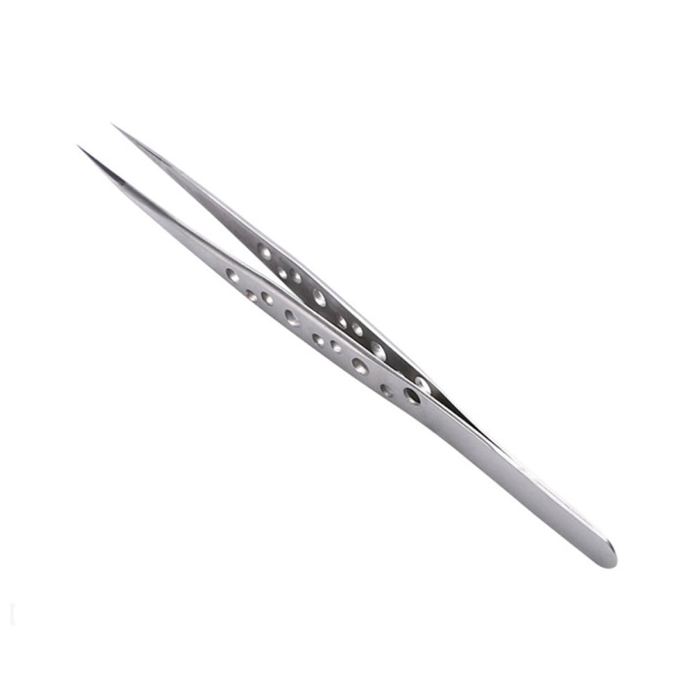 BIUDECO 2pcs Professional Eyebrow Tweezers Nonmagnetic -static Nail Tools for Precision Ergonomic Design Curved Straight Tips for Home Salon Use