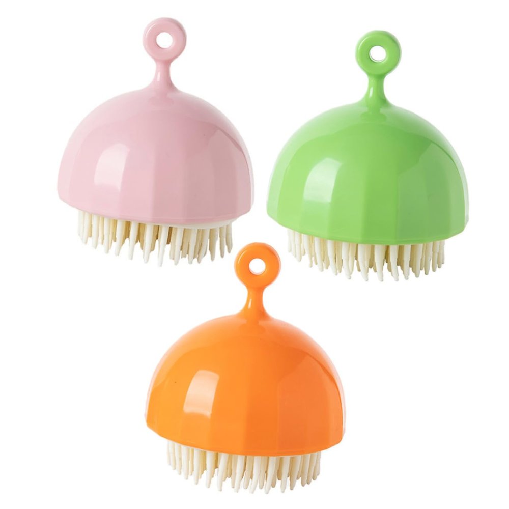 Baluue 3pcs Scrubber Comfortable and Reusable Bathing Brush for Boys and Girls and Adults Gentle Exfoliating Scalp Easy to Hold Wet Hands