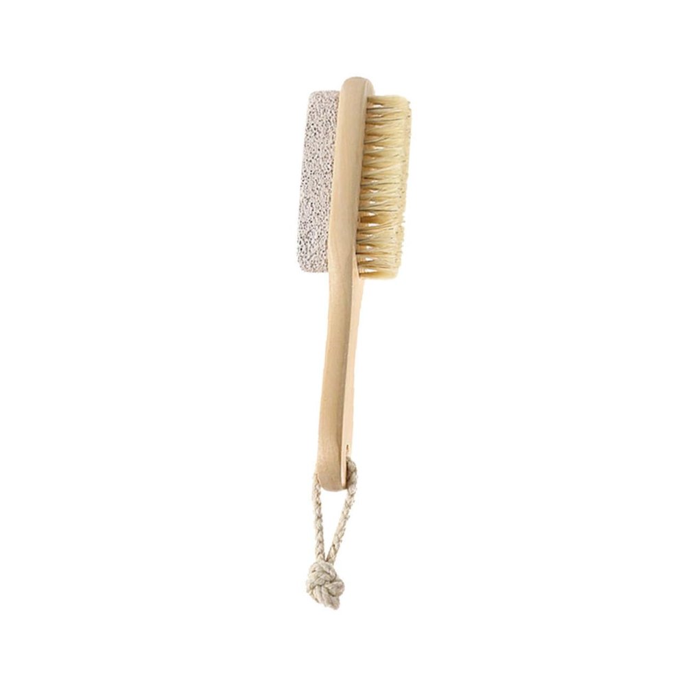 BIUDECO Foot Pumice Stone Brush Natural Bristles Callus Remover for Smooth Feet Exfoliating Tool for and Pedicures Wood Handle for Easy Use