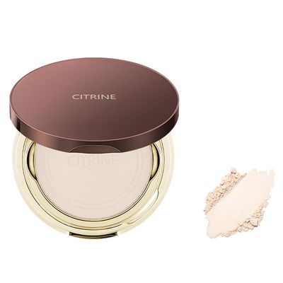 1 PC CITRINE Long Lasting Setting Foundation Powder, Oil Control Makeup Pressed Foundation Powder Velvet Matte Effect Powder (01#, 8g)
