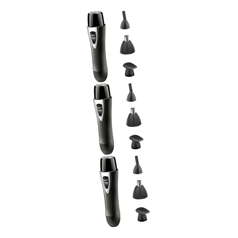 Baluue 3pcs Nose Hair Trimmer Multi-Function Electric Grooming Tool for Men and Women USB Rechargeable Compact Design for Hair Removal Machine Black
