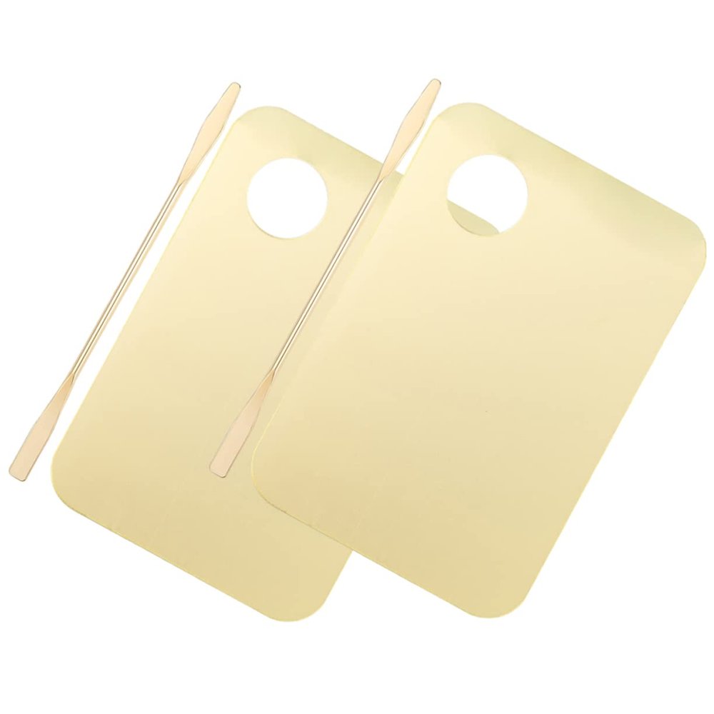 Baluue 2set Makeup Mixing Palette Set Acrylic Plates Spatula for Blending Foundation and Mixing Portable Cosmetic Tool for and Clean for Makeup Artists and Nail Art