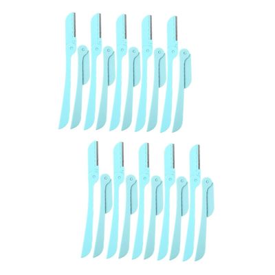 Baluue 20pcs Foldable Eyebrow for Women Stainless Steel Trimmers for Precise Shaping for Travel and Makeup Bag