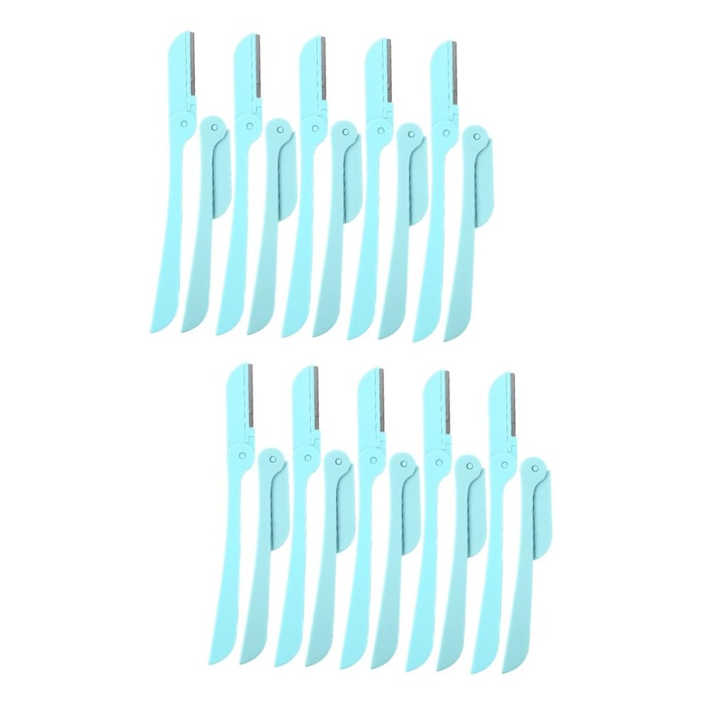 Baluue 20pcs Foldable Eyebrow for Women Stainless Steel Trimmers for Precise Shaping for Travel and Makeup Bag