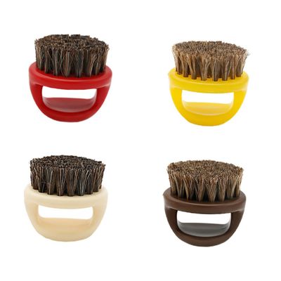 Baluue 4pcs Bristle Beard Brush Set with Plastic Handle Multi-function Grooming Tool for Men for Beard Care Hair Styling and Portable Use Random Colors