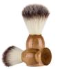 BIUDECO Facial Hair Razor Salon Tool Men Beard Brush Fine Nylon Hair Wooden Handle