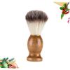BIUDECO Facial Hair Razor Salon Tool Men Beard Brush Fine Nylon Hair Wooden Handle view 2