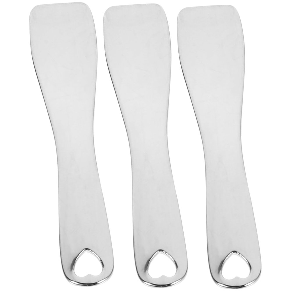 BIUDECO 3pcs Scoop Spoon for Face Cream Makeup Spoon Eye Massage Tool Zinc Alloy Compact Beauty
