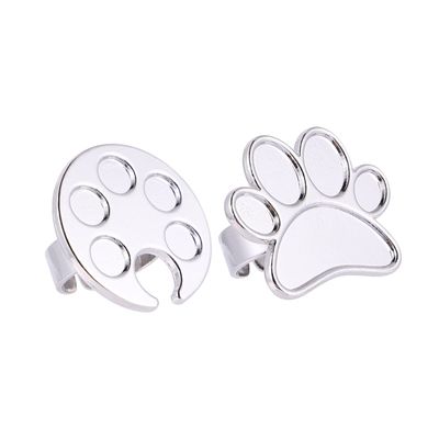 2Pcs Silver Alloy Nail Colour Tray for Home and Store Use