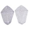IWOWHERO 2pcs Quick Dry Hair Drying Towels Ultra-Absorbent Bath Caps for Fast Water Absorption Lightweight for Home Travel and Gym Use Grey Stripes view 1