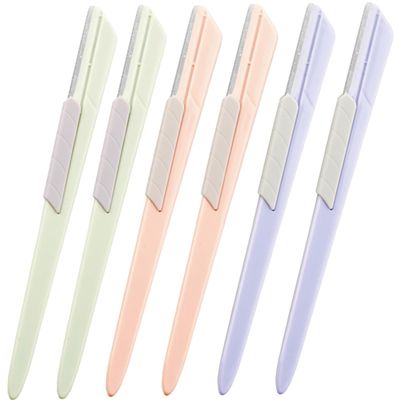 Outanaya 6pcs Stainless Steel Eyebrow Razor Women Face Hair Shaver Eyebrow Trimmer for Precision Grooming Lightweight Portable Design for Easy Travel