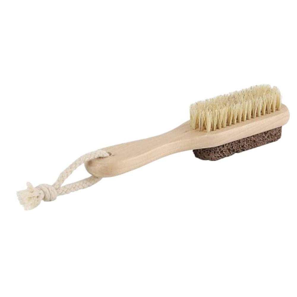 Outanaya 2pcs Double-Sided Brush Foot Scraper Bristle Foot File Callus Remover Pedicure