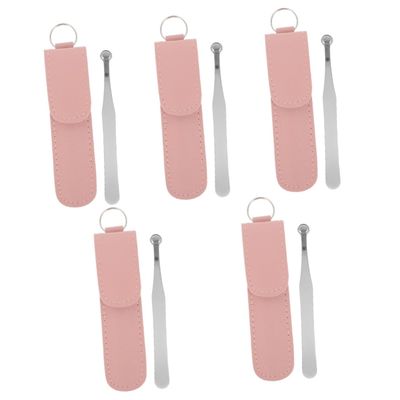 Baluue 5pcs Nose Hair Trimmer Gentle Tweezers for Easy Nose Hair Removal Portable Travel Case Included and Lightweight Design for Men