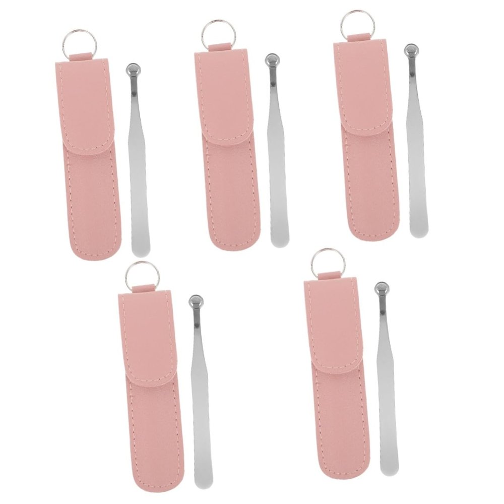 Baluue 5pcs Nose Hair Trimmer Gentle Tweezers for Easy Nose Hair Removal Portable Travel Case Included and Lightweight Design for Men
