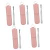 Baluue 5pcs Nose Hair Trimmer Gentle Tweezers for Easy Nose Hair Removal Portable Travel Case Included and Lightweight Design for Men view 1