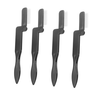 TOVINANNA Travel Eyebrow Brush 4pcs Foldable Stainless Steel Pins for Women Easy to Clean