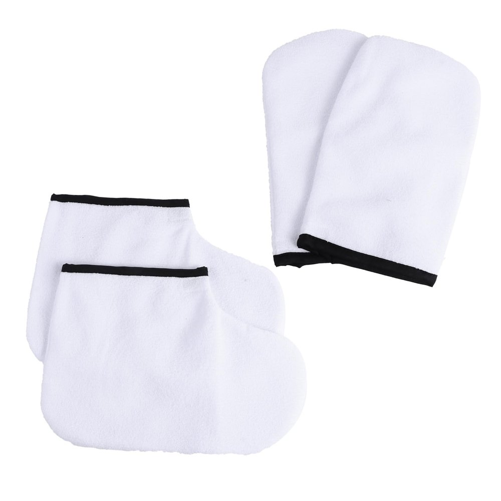 Outanaya 8pcs Paraffin Wax Gloves and Mitts for Care Moisturizing Treatment for Dry Skin Comfortable and Material for Spa Use