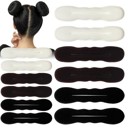 12Pcs Magic Hair Bun Maker Foam Sponge Buns Shaper Lazy Hair Curler Bun Clips French Deft Maker Flexible Chignon Donut Quick Twister Hair Styling Accessories for Women Girls (6 Large, 6 Small)