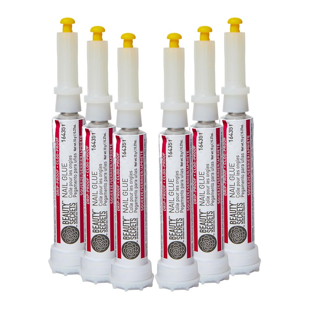 Beauty Secrets Drip & Clog Proof Nail Glue, 6 Pack