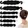6Pcs Pearl Hair Bun Makers Lazy Curler Clips Magic Hair Styler Black Sponge French Deft Maker Flexible Chignon Donut Quick Twister Hair Styling Accessories for Women Girls view 1