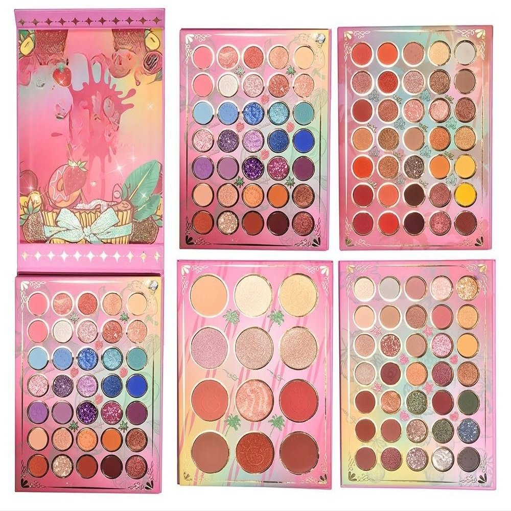 105 Color Eyeshadow Tray Four Fold Bead matte eyeshadow - High gloss blush tray (117 colored donuts)