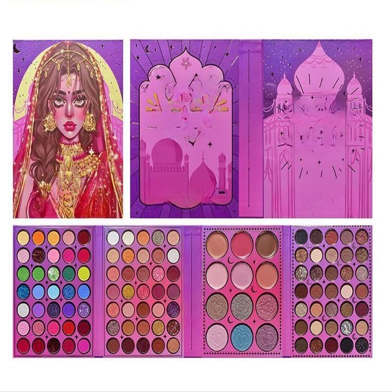 105 Color Eyeshadow Tray Four Fold Bead matte eyeshadow - High gloss blush tray (117 cool and beautiful girls)