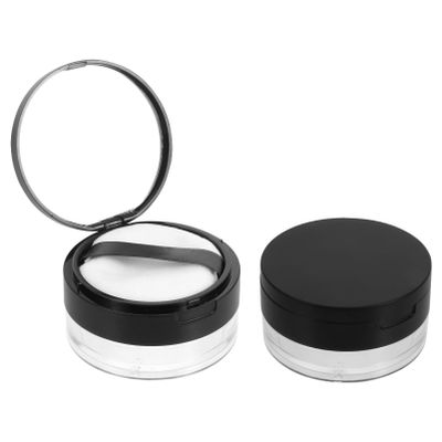 Baluue 2pcs Portable Makeup Powder Container Reusable Powder Puff Box Mirror Diy Case for Travel Daily Use