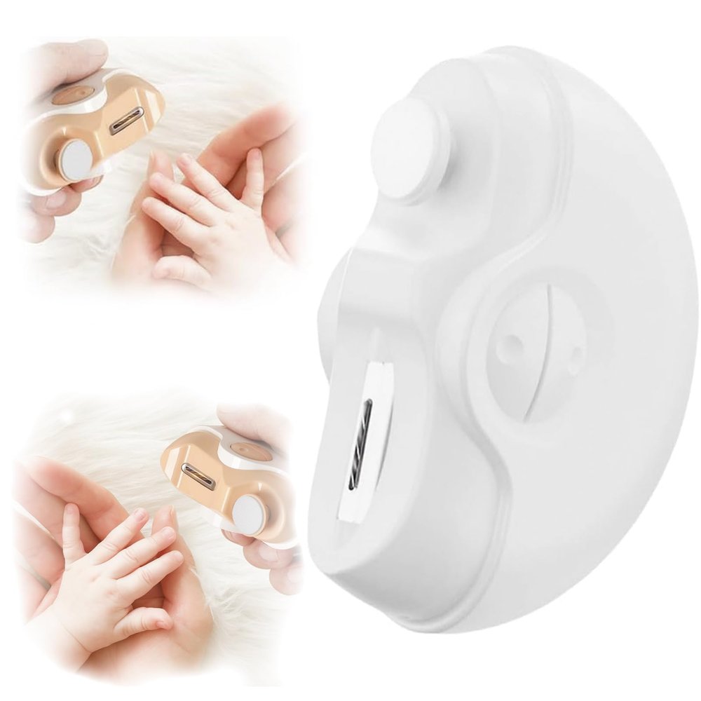 2024 USB Rechargeable Cordless Electric Nail File Kit 2 in 1 Electric Polishing Automatic Nail Clippers 2 Speeds Professional Manicure Pedicure Set with LED Light (White)
