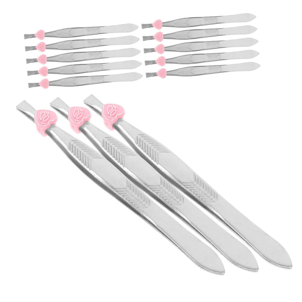 Baluue 24pcs Stainless Steel Eyebrow Clips Arrow Pattern Multi-functional Tweezers for Precise Makeup Application Lightweight Portable Design for Travel Everyday Use