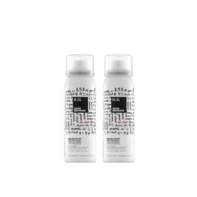 IGK Good Behavior Spirulina Protein Smoothing Travel Size Hairspray | Keratin Like Treatment | Hair Heat Protectant Spray | Frizz Control + Shine | 2.4 Fl Oz (Pack of 2)