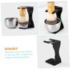 Baluue 1set Beard Brush Shaving Kit Shaving Cup and Stand Portable Men's Grooming Essentials for Daily Use Black Set view 2