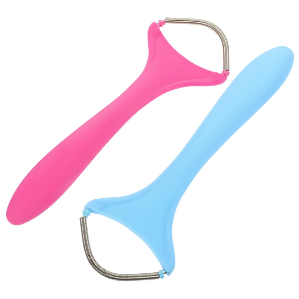Baluue 2pcs Manual Facial Hair Remover Portable Spring Epilator for Women Eyebrow Threading Tool Safe Design for Travel and