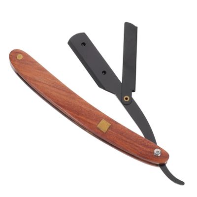 FRCOLOR Wooden Handle Manual Razor for Men Professional Beard Trimmer Shaving Car Razor Safe for Short Fine Hair