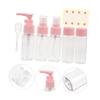 IWOWHERO 7pcs Refillable Travel Bottles Set Leakproof Squeezable Toiletry Containers for Shampoo Lotion Wash Pearlescent Pink Travel Tube Collection view 4