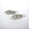 2 extra tiny small silver metal filigree barrette hair clip fine thin hair view 1