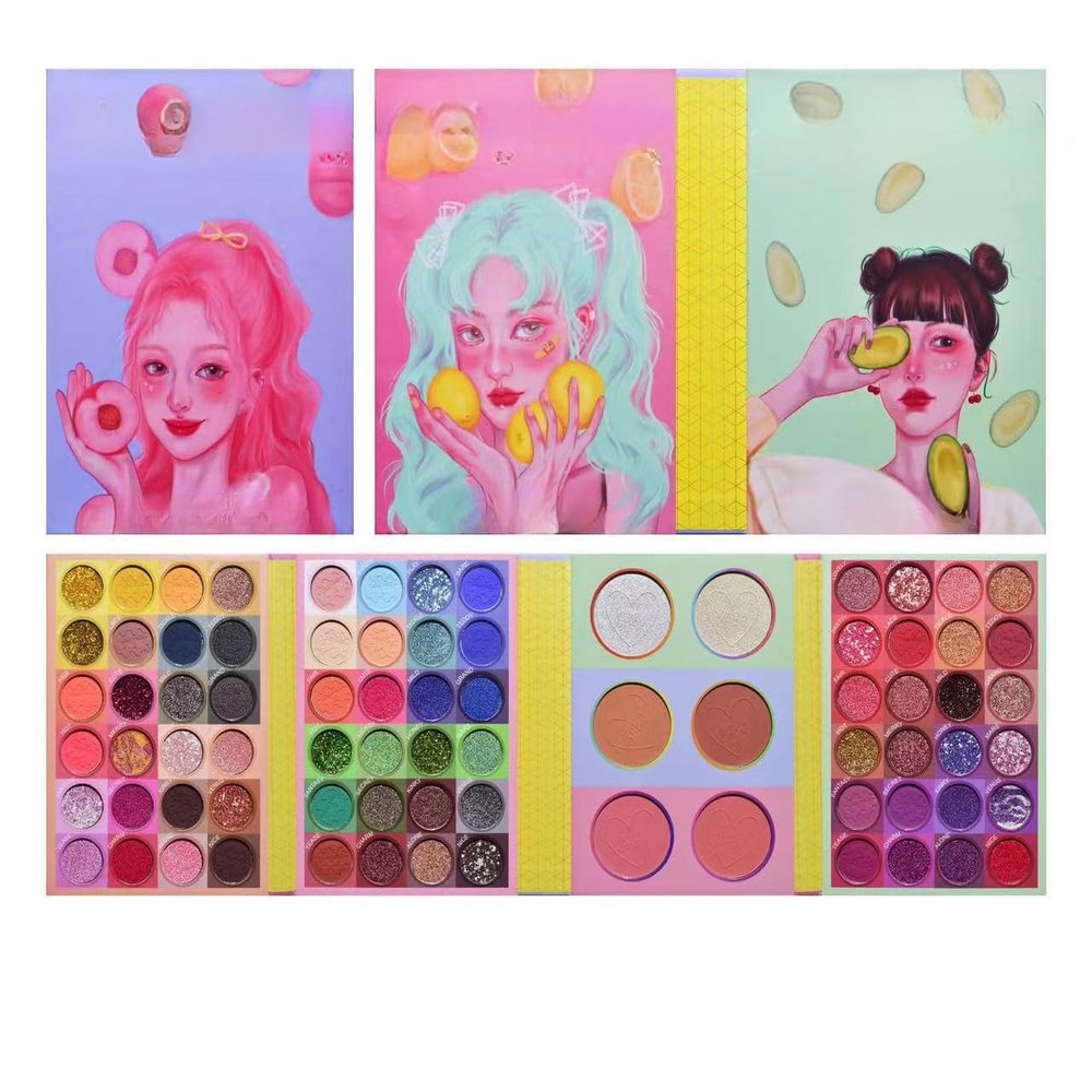 105 Color Eyeshadow Tray Four Fold Bead matte eyeshadow - High gloss blush tray (78 color fairy eyeshadow)