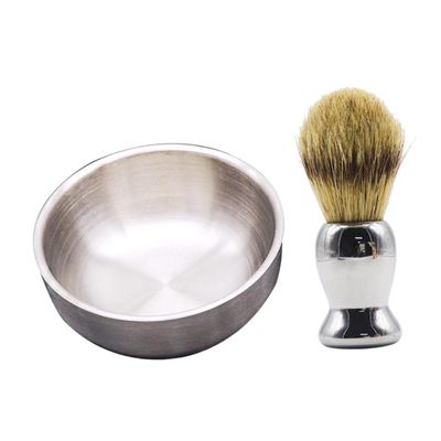 Baluue 2pcs Shaving Brush and Bowl Set for Men Ergonomic Design for Comfortable Grip Gentle Nylon Hair for Smooth Lathering for Traditional Wet Shaving for Fathers and Friends