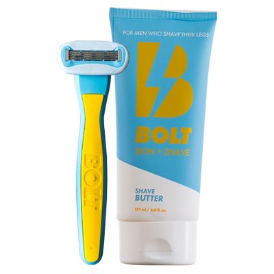 Bolt Performance Razor for Men's Leg Shaving bundle with Shave Butter for Men 6 Fl Oz