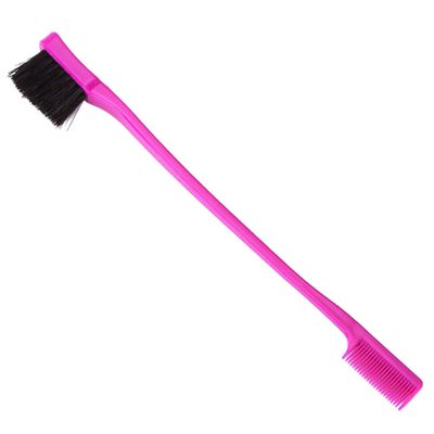 IWOWHERO 3pcs Eyebrow Brush Comb Dual Use Makeup Tool Soft Brush Comb for Women Girls Smooth Edges Rosy