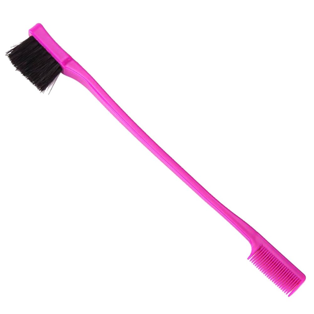 IWOWHERO 3pcs Eyebrow Brush Comb Dual Use Makeup Tool Soft Brush Comb for Women Girls Smooth Edges Rosy