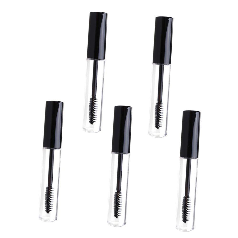 FOYTOKI 5pcs Empty Eyelash Cream Bottle with Black Lid Eyelash Tube for Diy Mascara for Travel and Beauty Applications