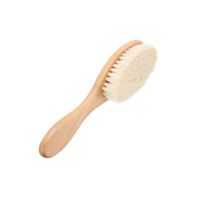 IWOWHERO Dense Wool Beard Brush Curved Handle for Men Grooming Boys and Girls Bathing and Facial Cleaning for Use Organic Oils and Moisturizers