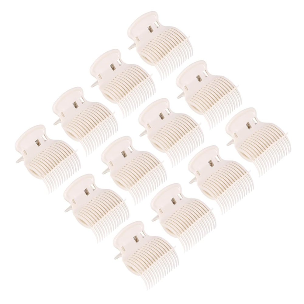 BIUDECO 12pcs High Temp Hair Clamp Clips for Curl Perm Hair Snap Clips Style Lightweight for Barbershop Home Use
