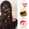 12Pcs Lovely Christmas Hair Clips Christmas Hair Accessories Gifts, Mini Christmas Tree Holiday Hair Bows, Christmas Hair Accessories for Female Reindeer Hair Clips Mini Santa Hat Clips for Girls view 3