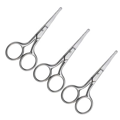 Mikinona 3pcs Beauty Scissors Stainless Steel Eyebrow Trimmer Safety Nose Hair Cutter