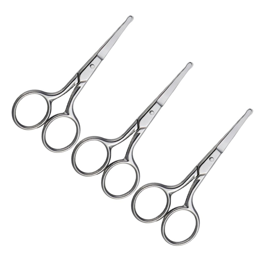 Mikinona 3pcs Beauty Scissors Stainless Steel Eyebrow Trimmer Safety Nose Hair Cutter