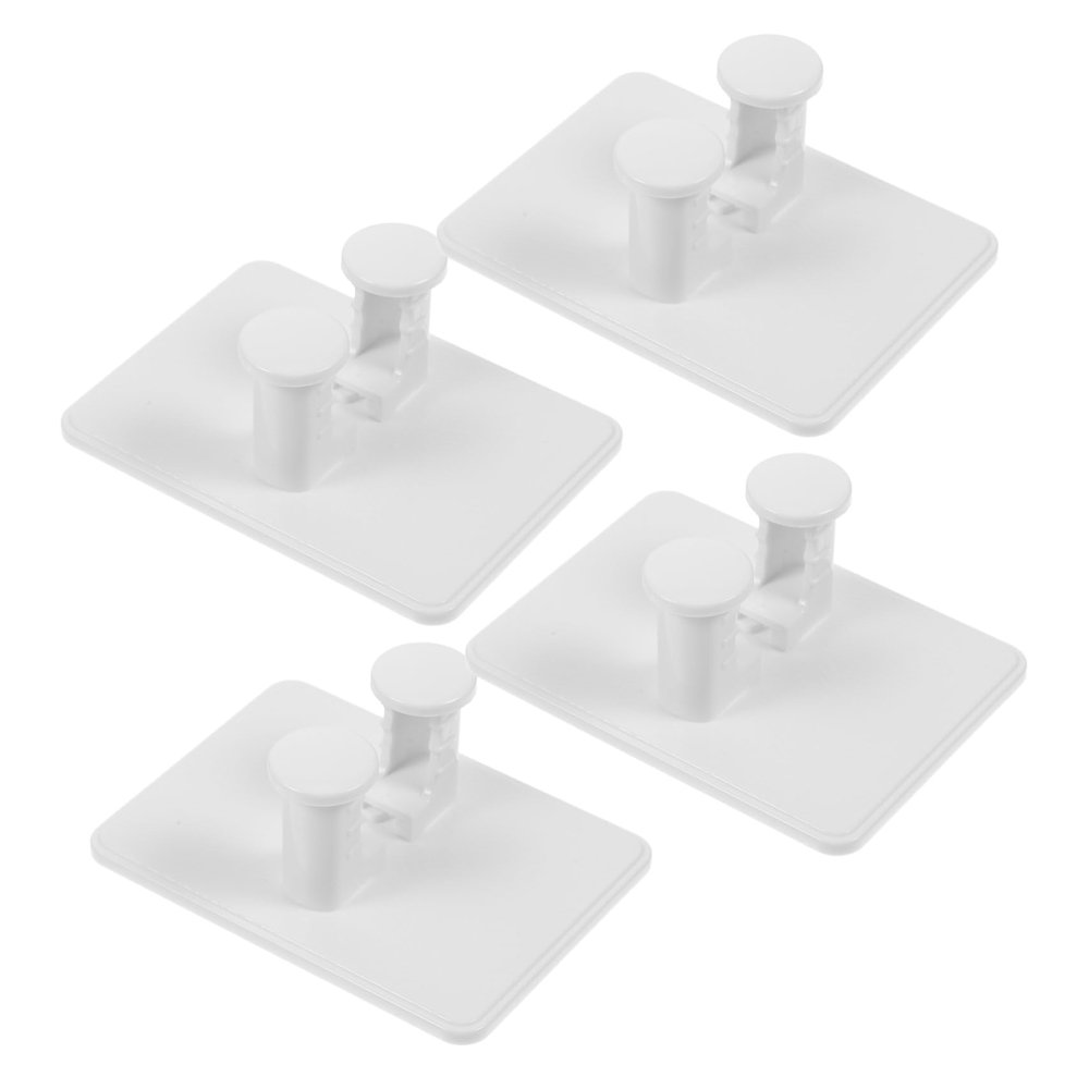 Baluue 4pcs Wall-mounted Storage Rack Plastic Holder for and Brush Space-saving Design for Bathroom Organization Easy to Install