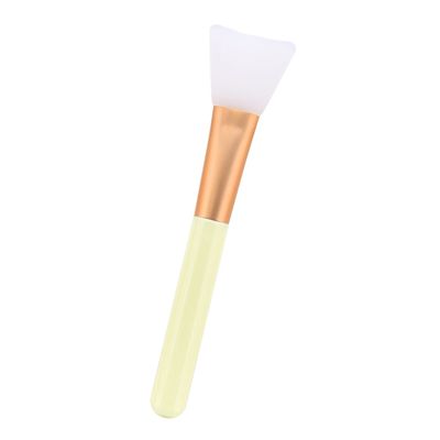 BIUDECO Wooden Handle Silicone Foundation Brush for Professional Makeup Application Facial Brush for Women T- for Masks and Moisturizers Yellow
