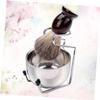 BIUDECO 3pcs Beard Kit Shaving Brush Set Storage Rack Soap Bowl for Men's Grooming Beard Care view 3