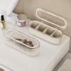 2PCS Makeup Sponge Holder with 4 Compartment, Clear Makeup Brush Holder with Lid, Cosmetics Organizer for Vanity, Bathroom, Bedroom view 3